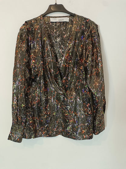 IRO. Flowy metallic thread blouse size 36