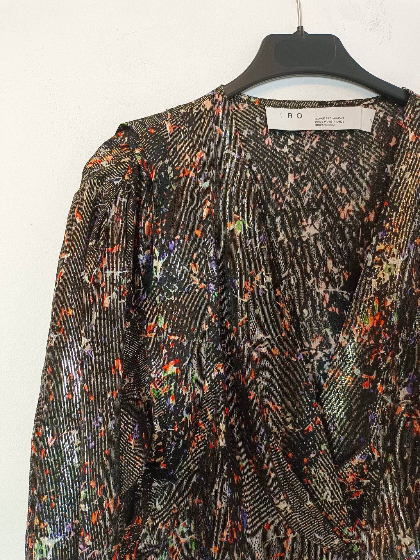 IRO. Flowy metallic thread blouse size 36