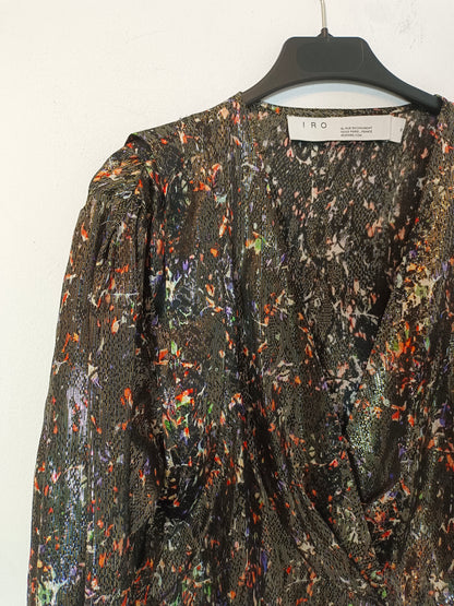 IRO. Flowy metallic thread blouse size 36