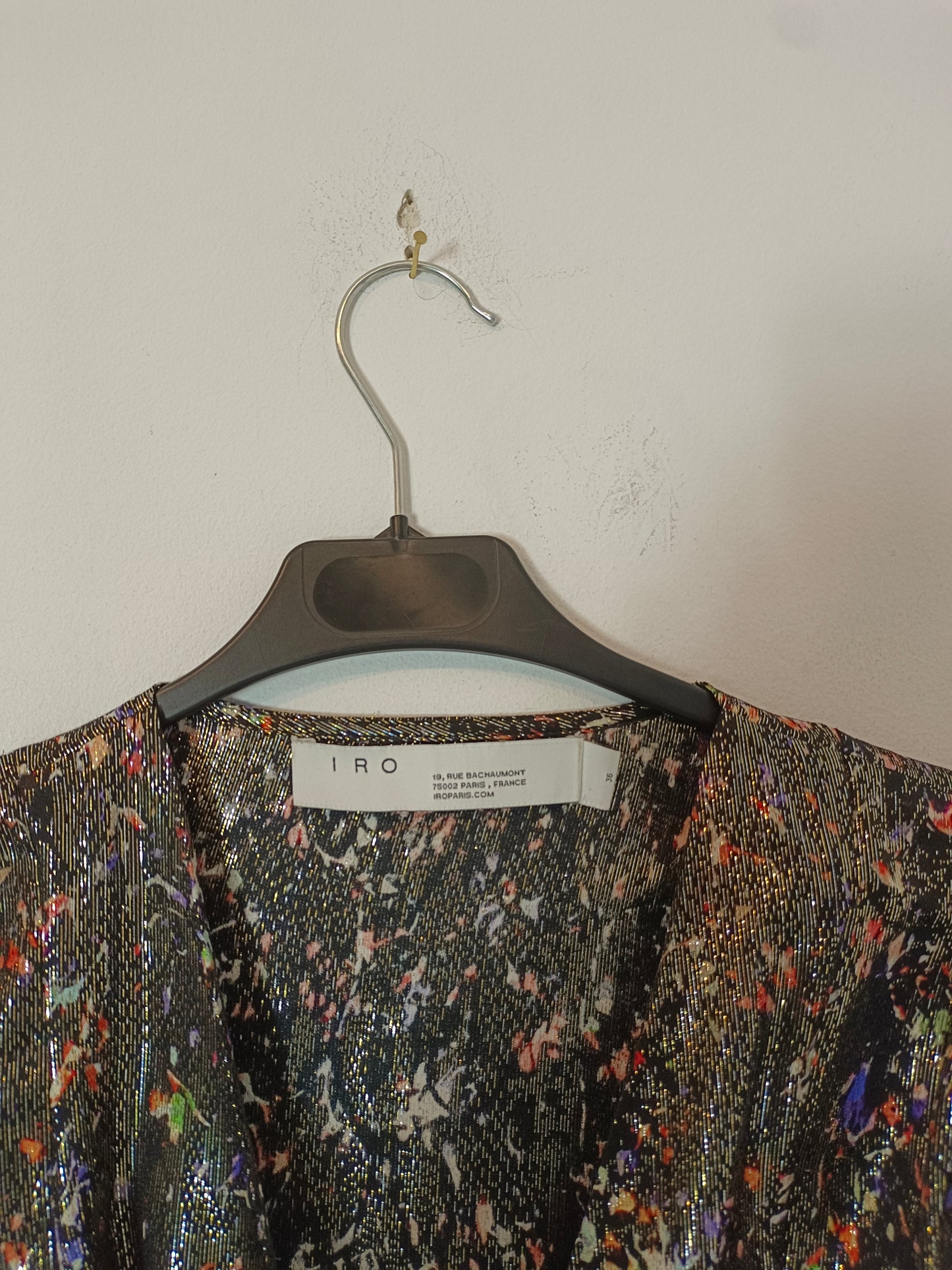 IRO. Flowy metallic thread blouse size 36