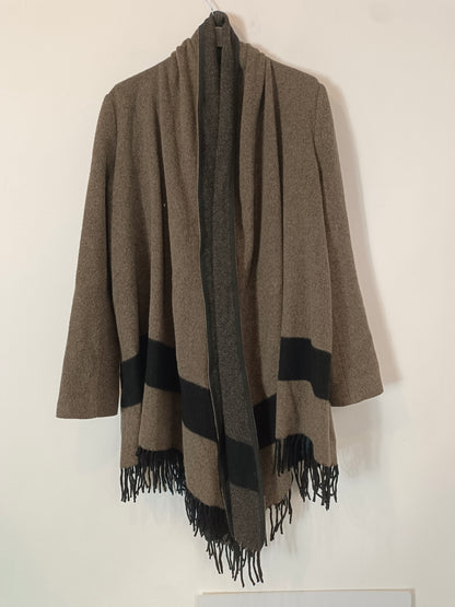 ZARA. Cárdigan jaspeado marrón  T.xs