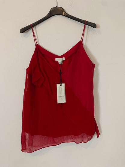 INTROPIA. Red double-textured top, size 36