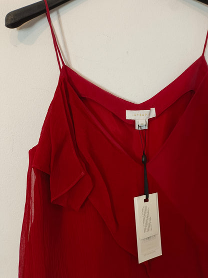 INTROPIA. Red double-textured top, size 36