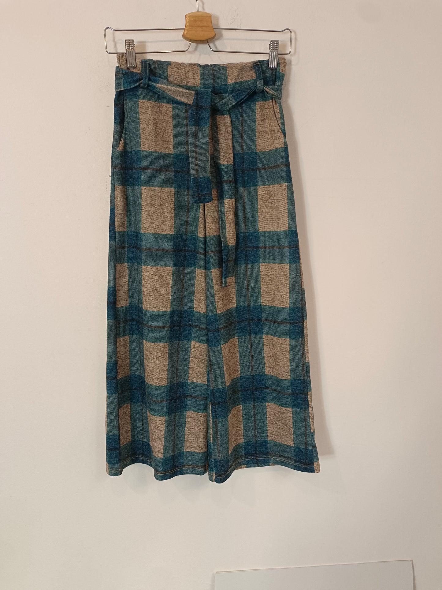 OTRAS. Pantalón cuadros azul y beige Tu(s)