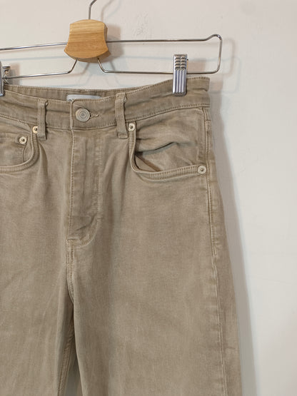 ZARA. Pantalón beige dobladillo T.36