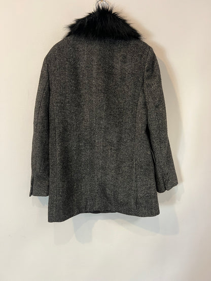 ZARA. Abrigo gris espiga