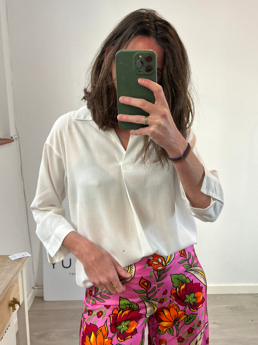 UNIQLO. Camisa blanca fluida. T S