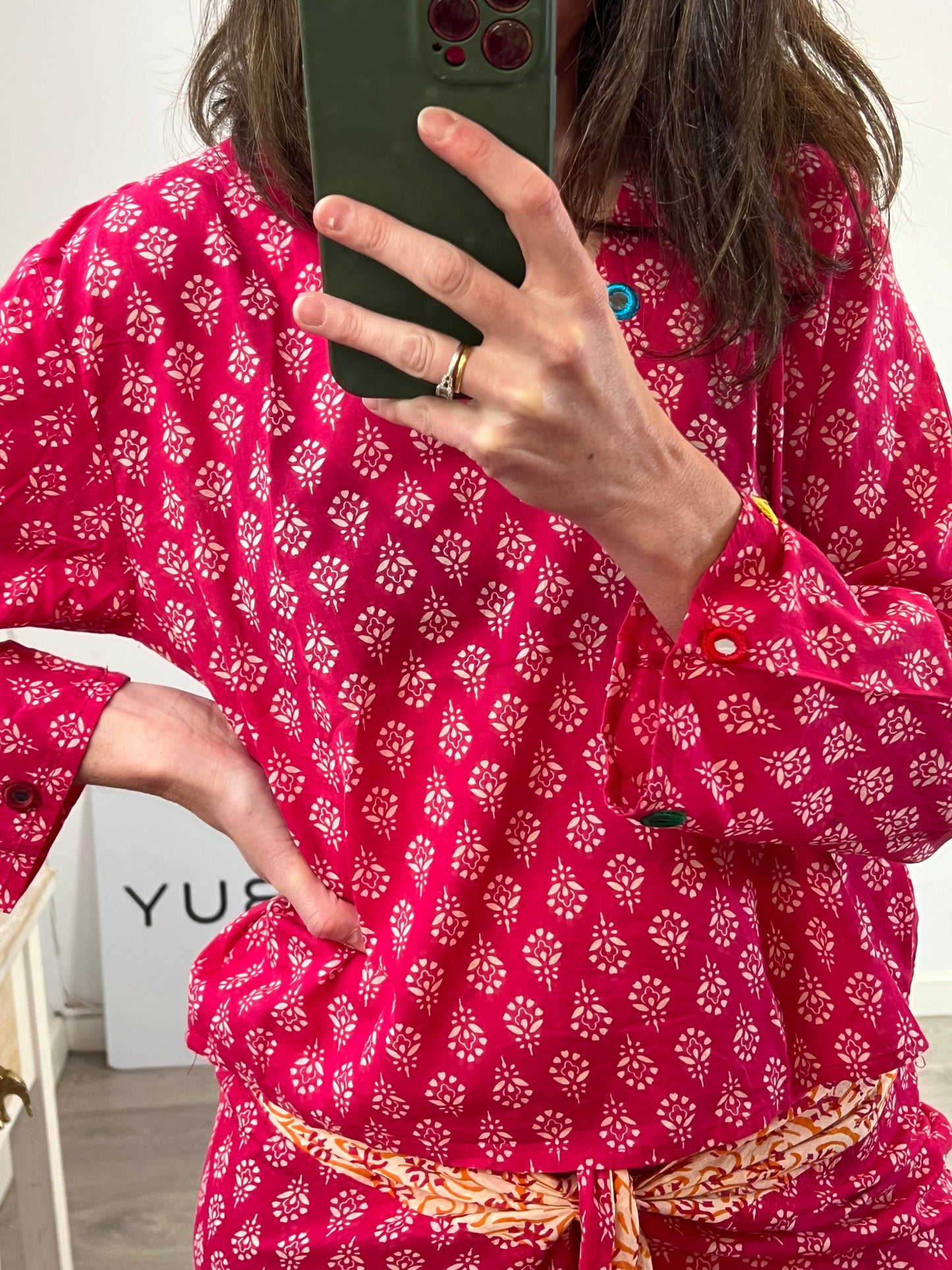 NATURE. Printed pink set. TS/M