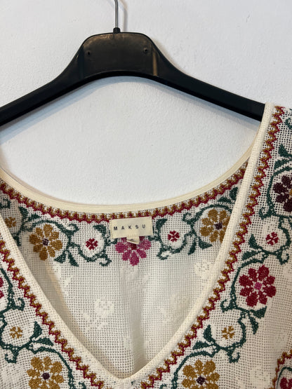 MAKSU. Beige floral Ts dress