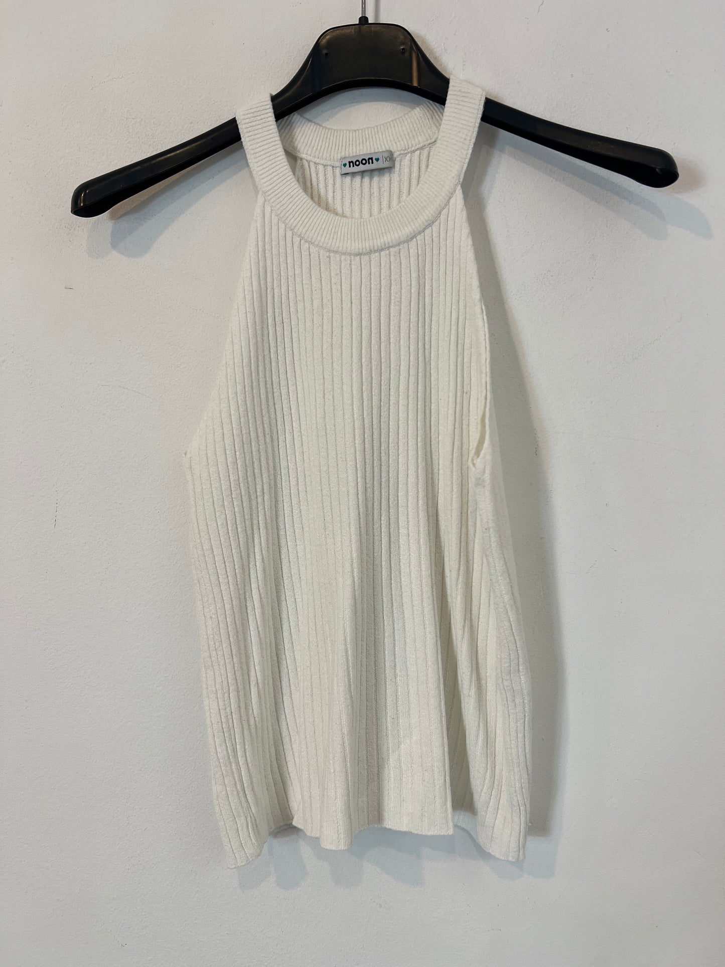 NOON. White ribbed top T.xxs
