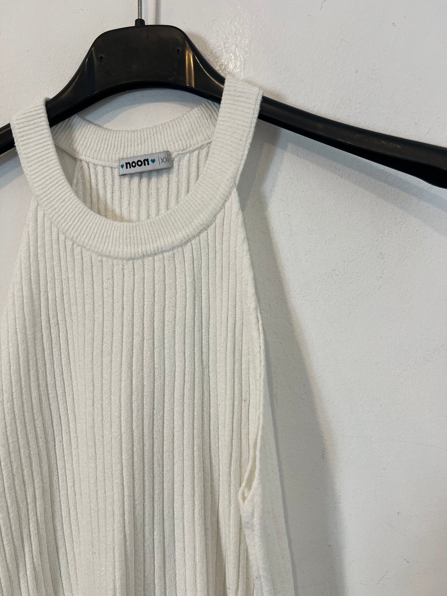 NOON. White ribbed top T.xxs