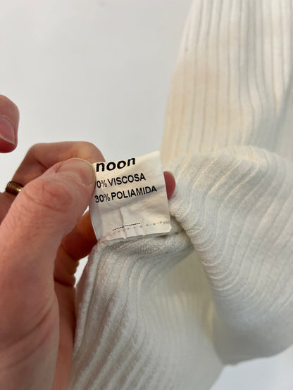 NOON. White ribbed top T.xxs