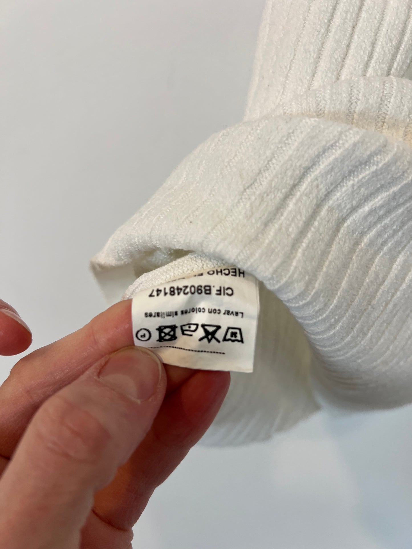 NOON. White ribbed top T.xxs