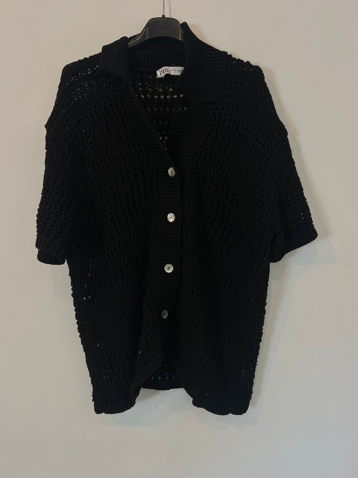 ZARA. Total look negro croché T.s/m