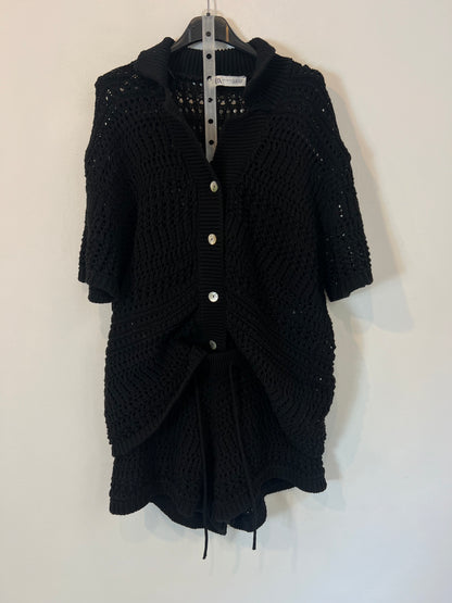 ZARA. Total look negro croché T.s/m