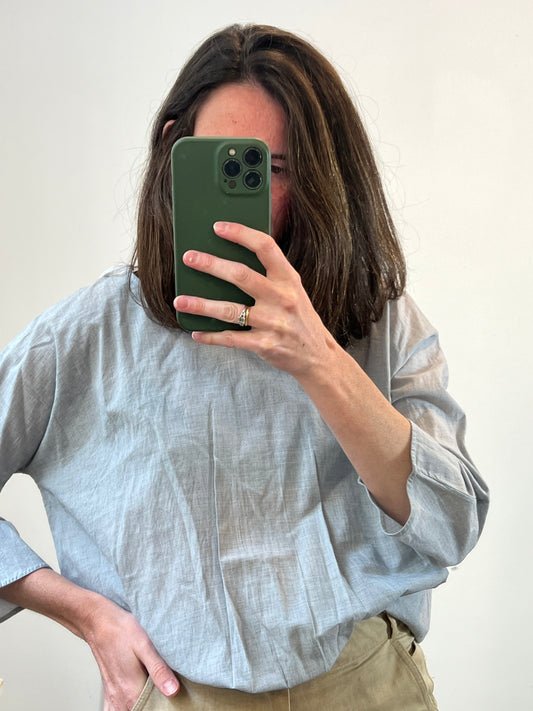 COS. Heathered grey asymmetrical blouse. Size 36