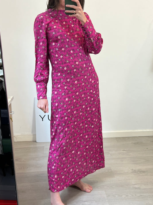 MAGNOLYA. Vestido rosa flores T.1(s)