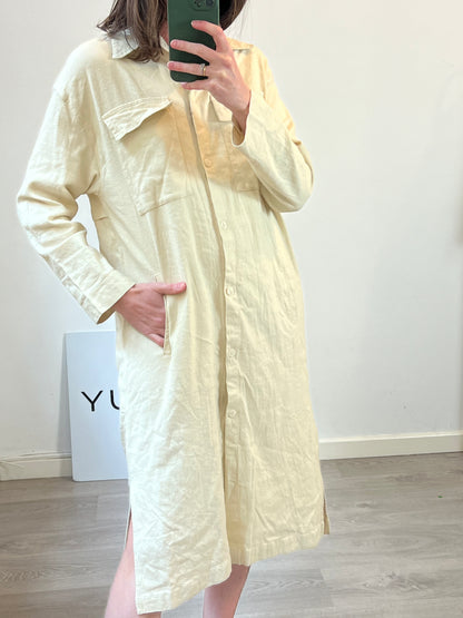 GUITARE. Vestido camisero beige T.m