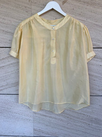 MASSCOB.  Blusa amarilla seda T.s