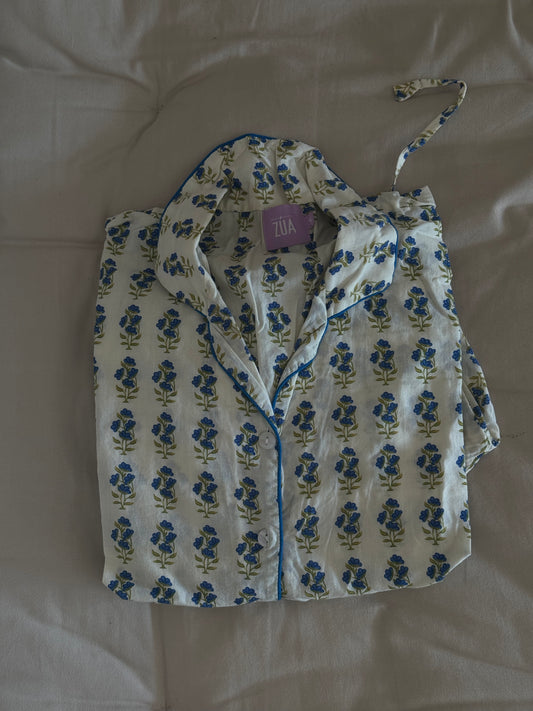 ZUA. Pijama beige flores T.m