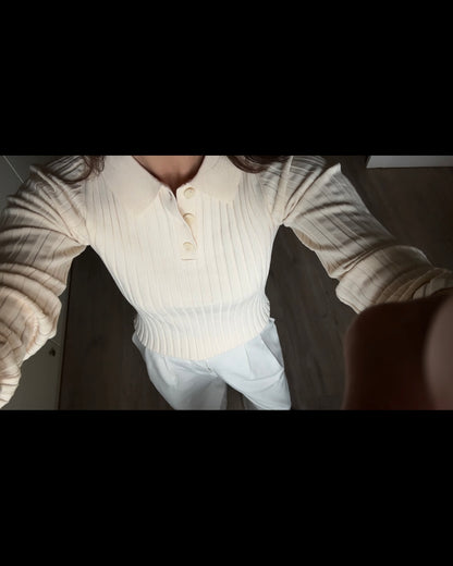 Top beige polero T.s