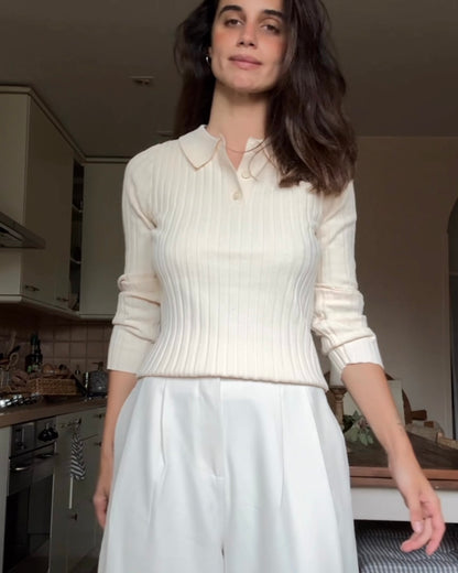 Top beige polero T.s