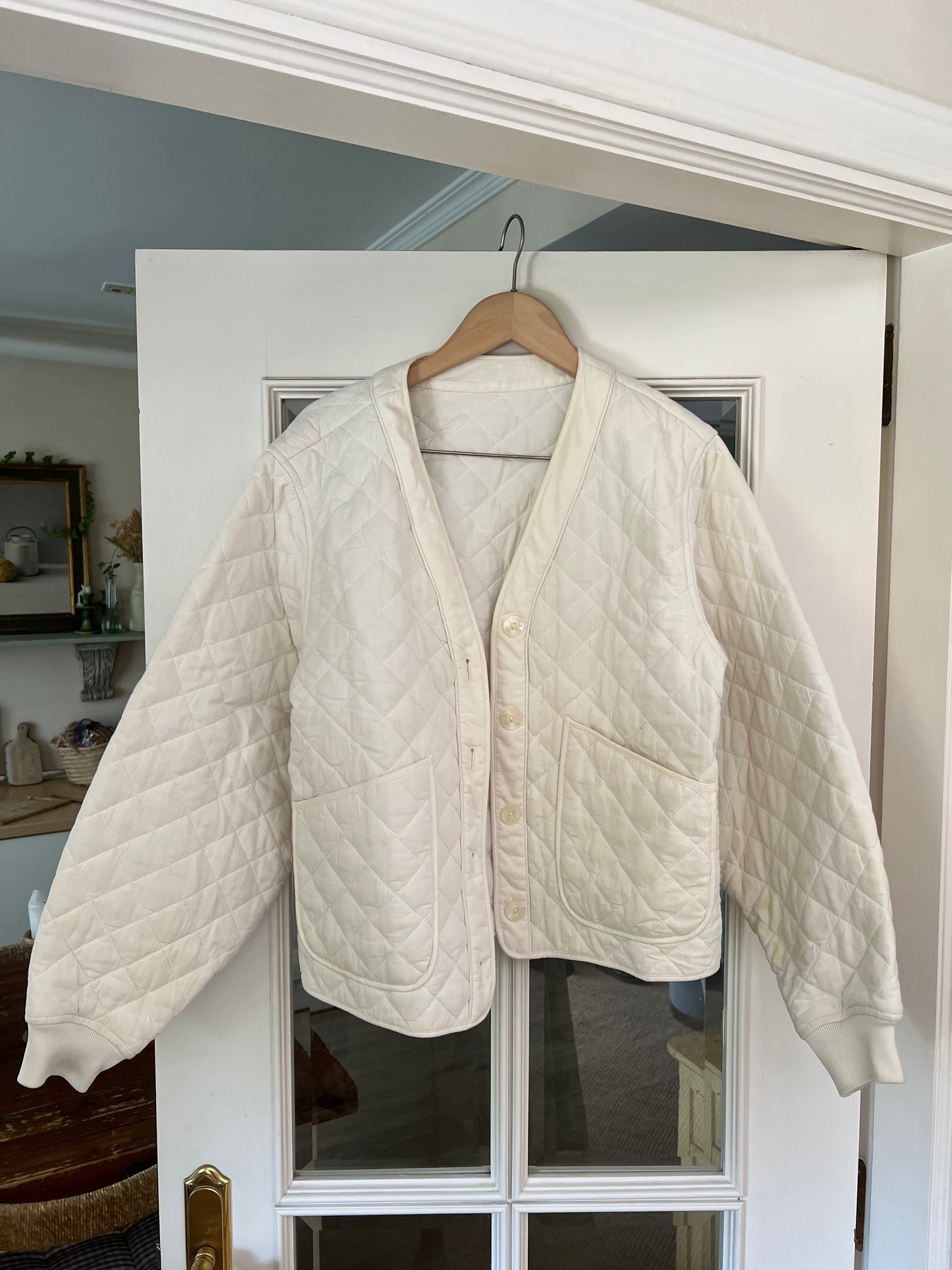 &amp;OTHER STORIES. Quilted white Ts jacket