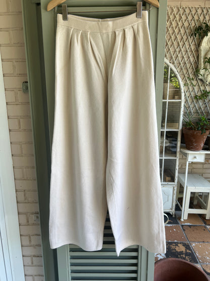 SEZANE.pantalon punto beige T.s