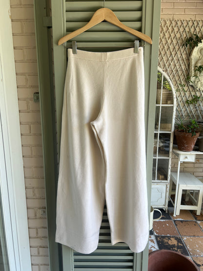 SEZANE.pantalon punto beige T.s