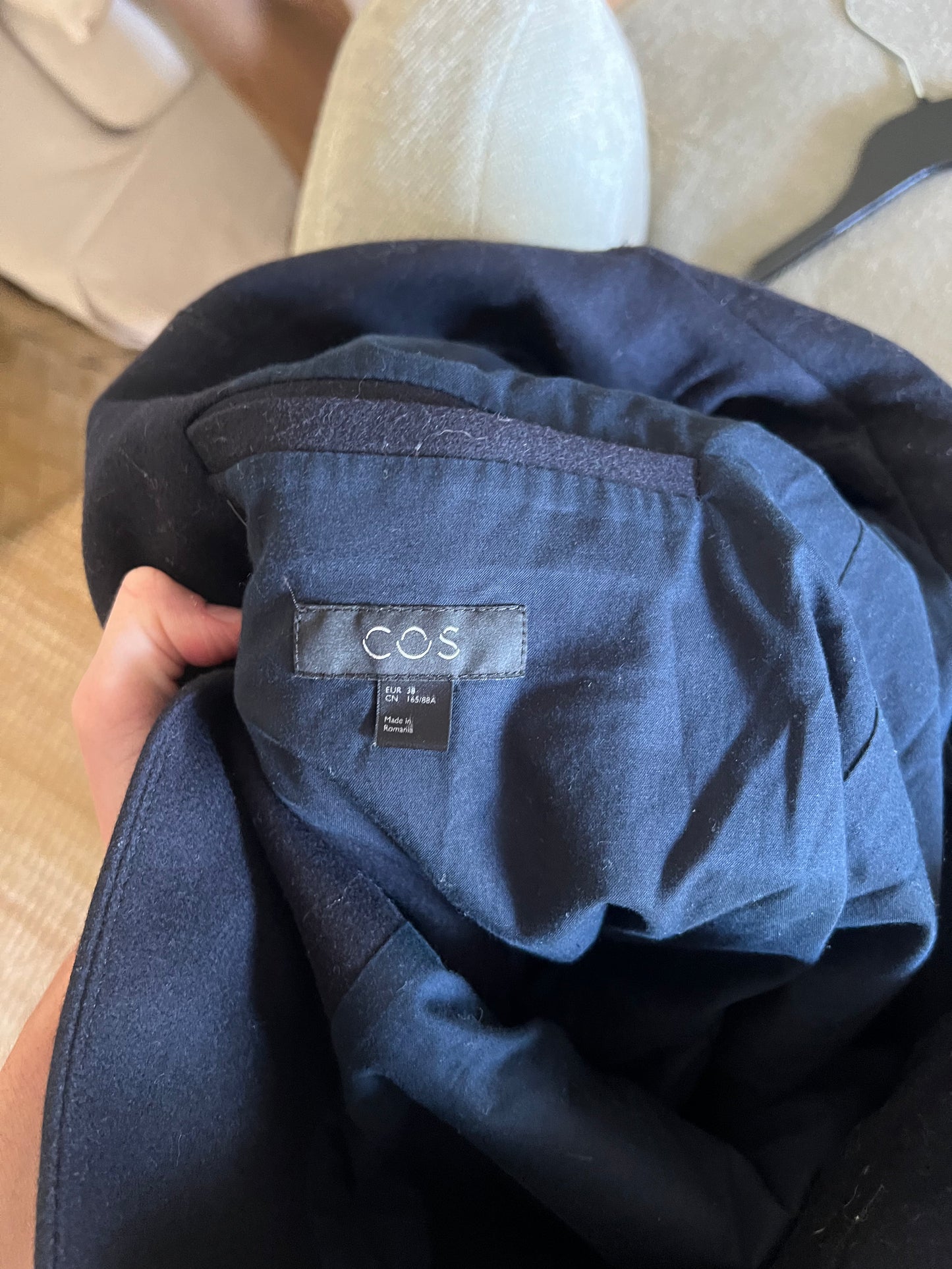 COS. Blue cloth coat S.38