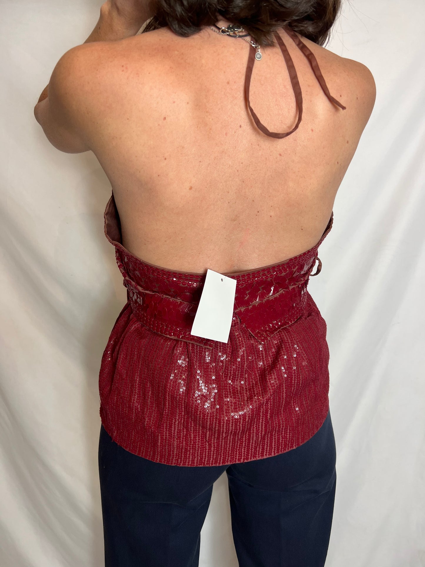 DRIÉS VAN NOTEN. Asymmetrical sequin topT.38