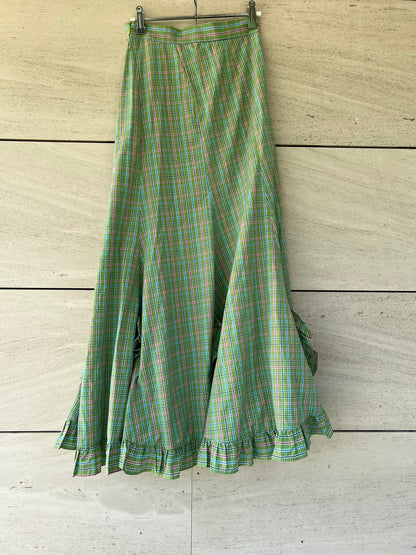 WEARITBE. Falda larga cuadros T.34