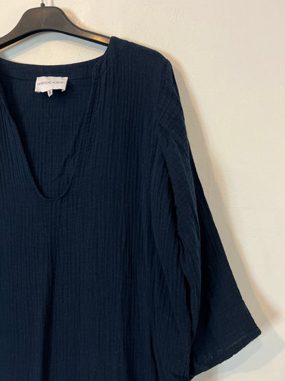 MARIA DE LA ORDEN. Vestido azul bambula T.s