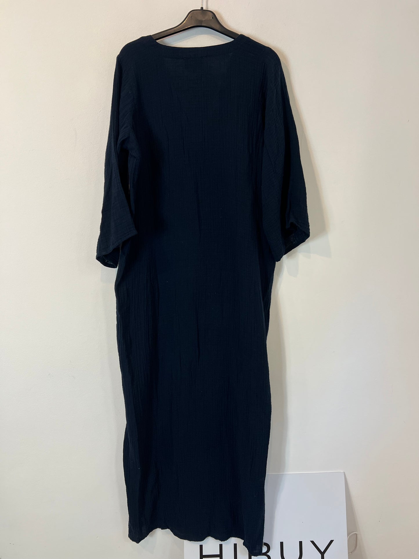 MARIA DE LA ORDEN. Vestido azul bambula T.s