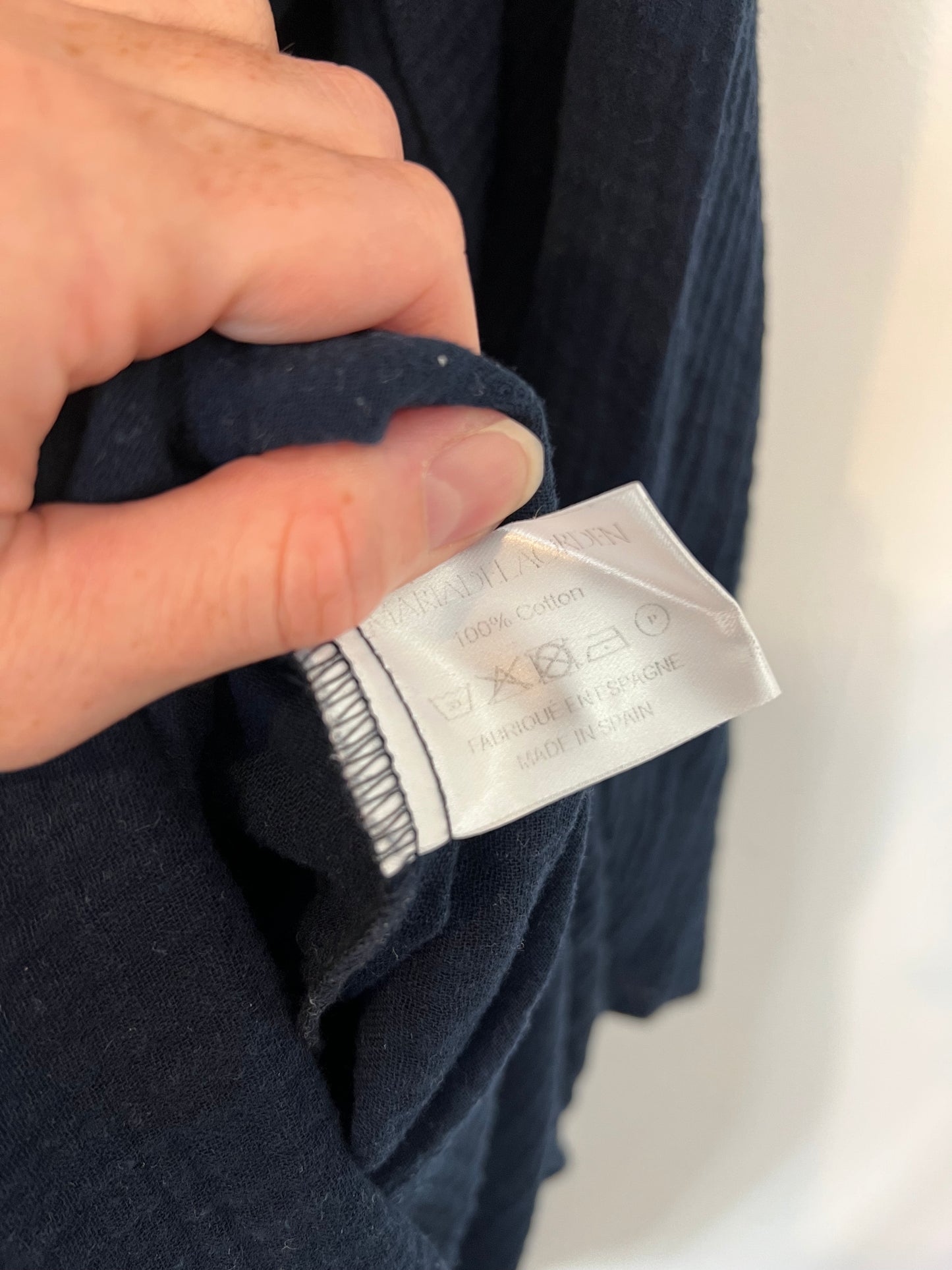 MARIA DE LA ORDEN. Vestido azul bambula T.s