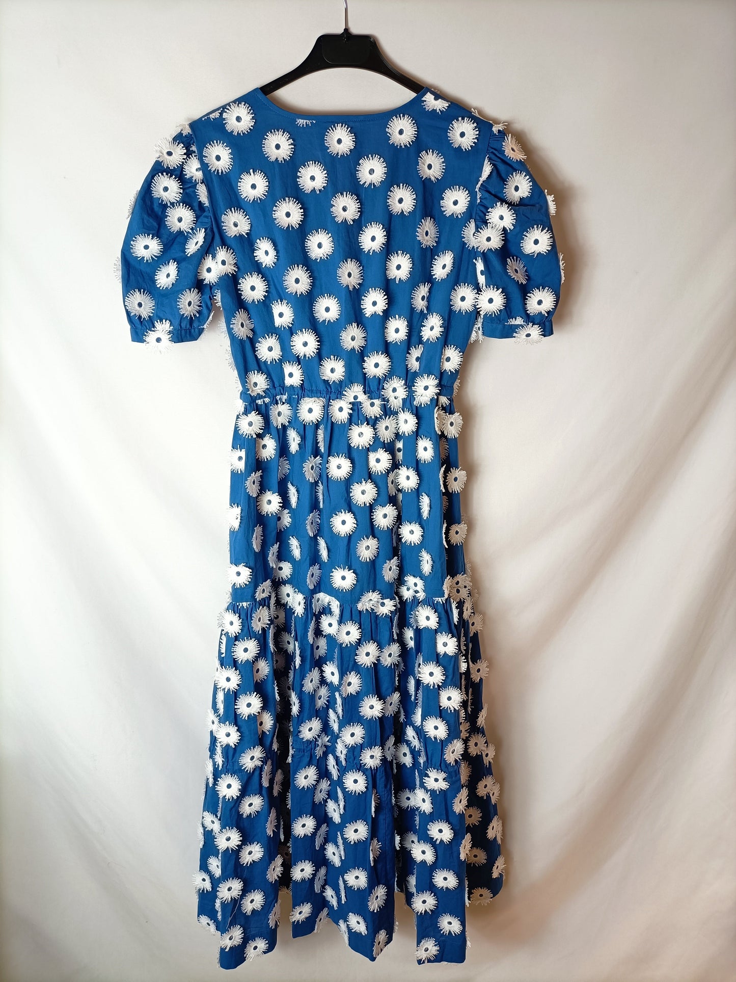 ANDION. Blue dress with embossed details. TS/M