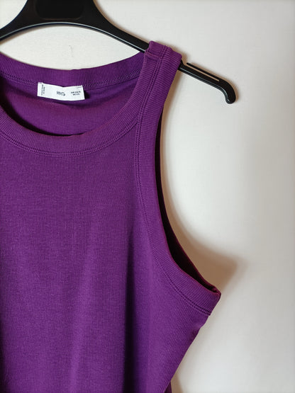 MANGO. Top morado estilo nadadora. T XL