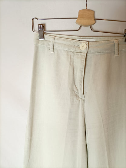 ZARA. Pantalón culotte beige piedra. T 34