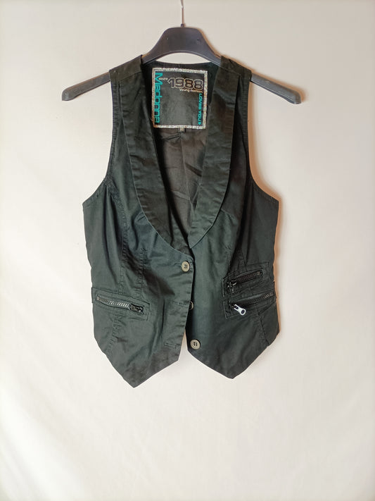 MADONNA. Black denim vest T.xs