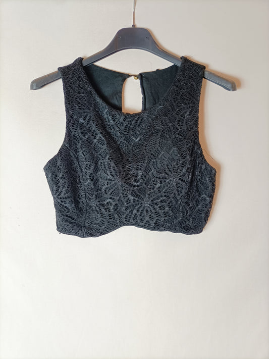OTRAS. Croptop encaje negro T.u(s)