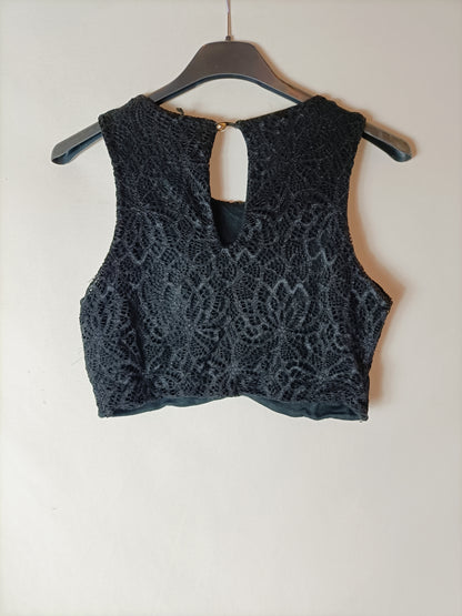 OTRAS. Croptop encaje negro T.u(s)