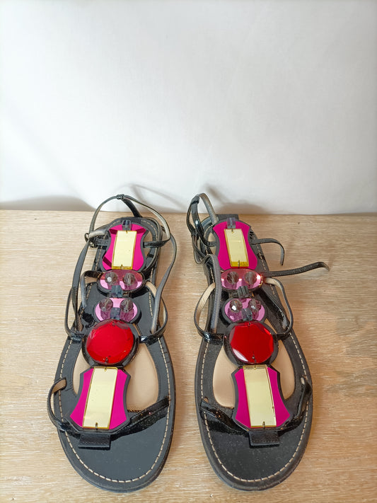 OUTLET. SAINT LAUREN. Sandalias negras piedras. T 37.5