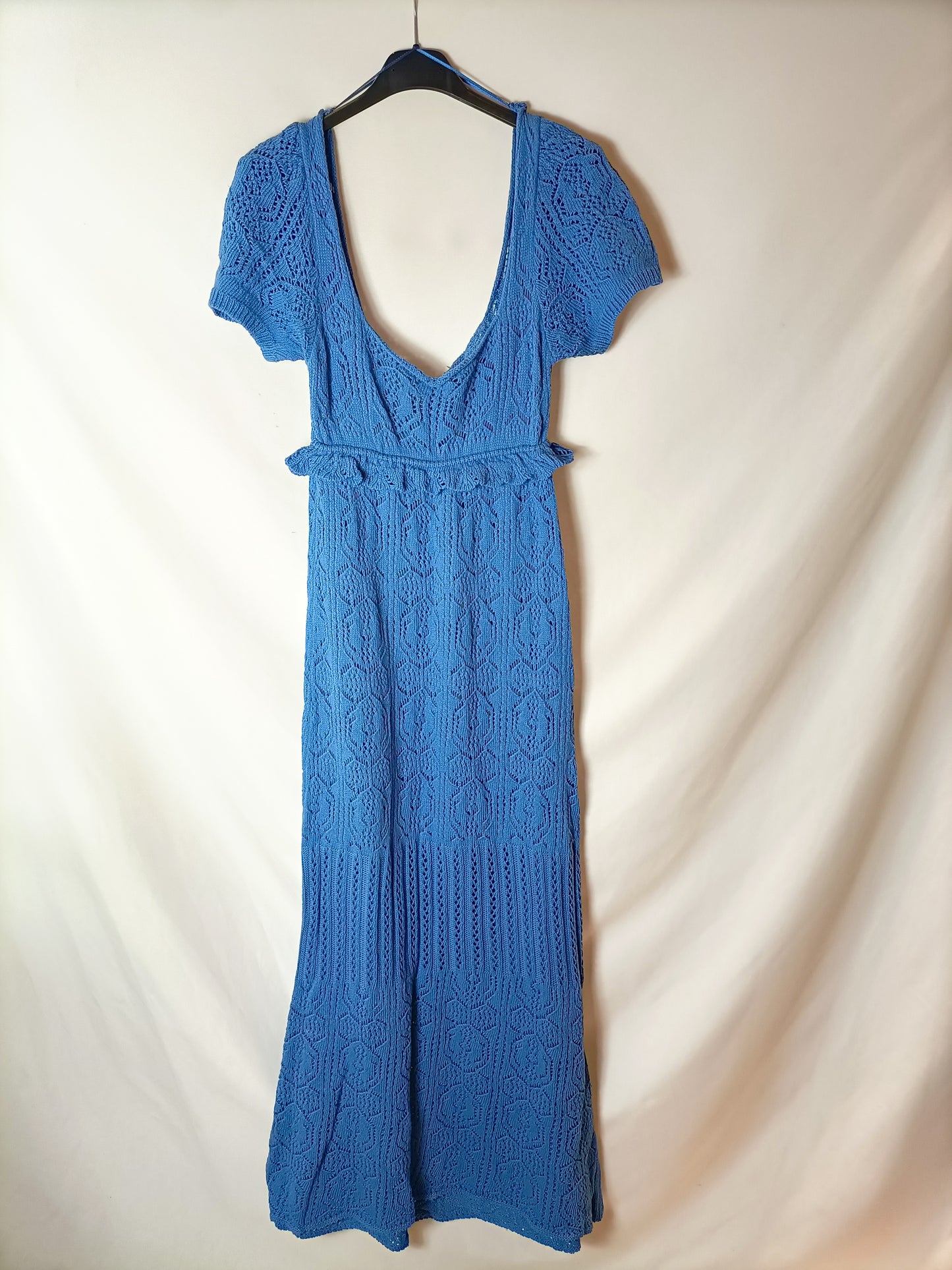 ZARA. Vestido largo croché T.s