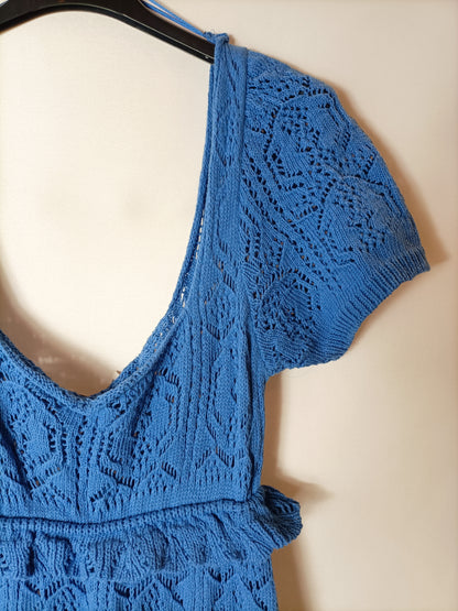 ZARA. Vestido largo croché T.s