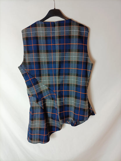 ZARA. Gathered checked top. TL