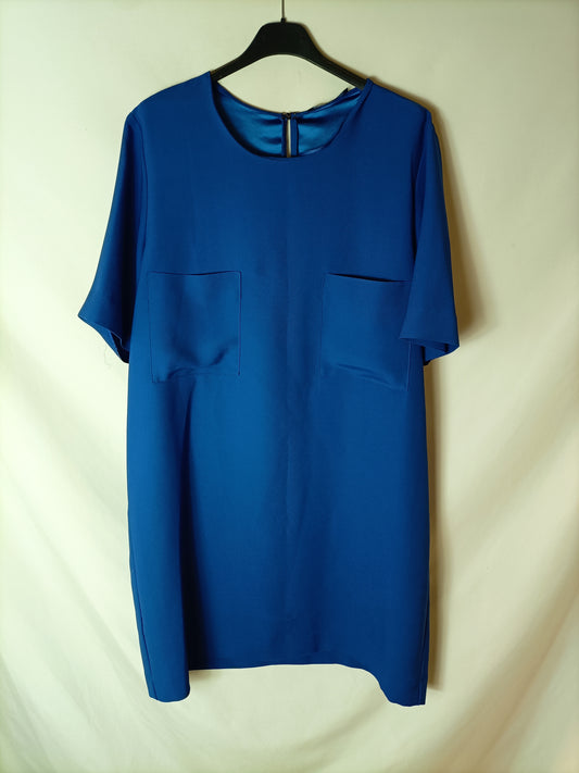 MANGO. Flowing Klein blue dress. TL