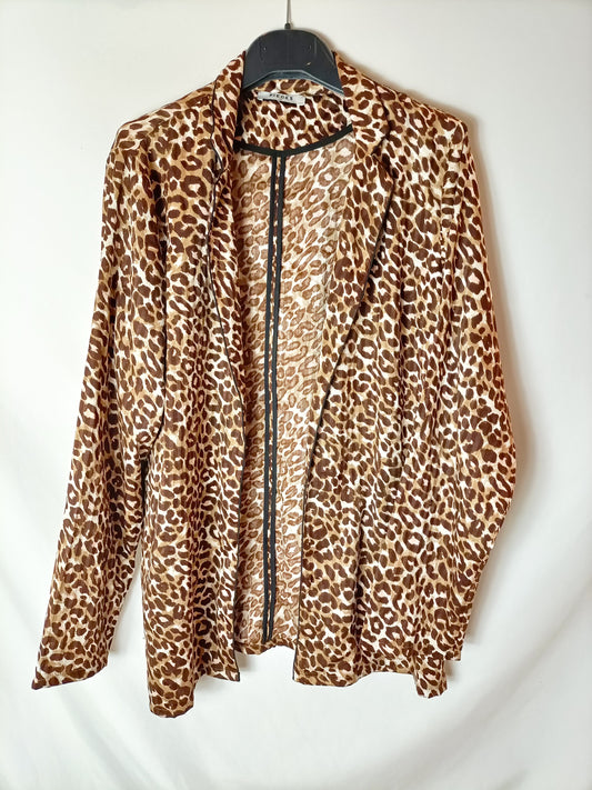 PIECES. Light animal print blazer. T XL