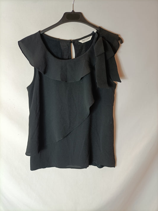 NAFNAF. Top negro lazada  T.s (tara)