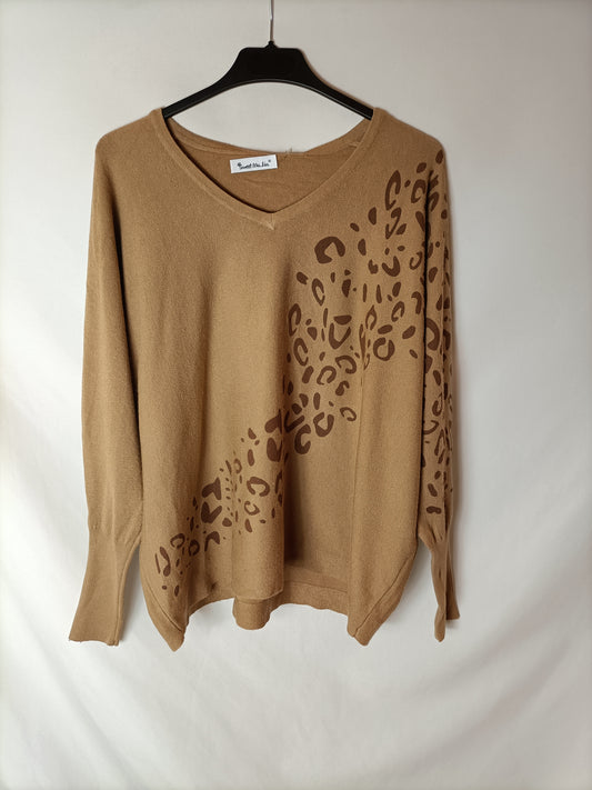 SWEER  MA LIA. Jersey camel print T.u(s)