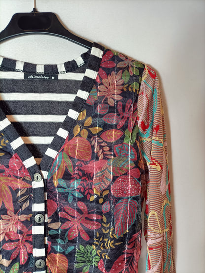 ASIMETRICO. Top/rebeca doble textura T.m